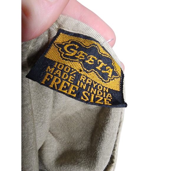 Geeta Rayon Embroidered Boho Hippie Button Up Hippie Boho Long Sleeve Maxi Dress - Picture 8 of 8